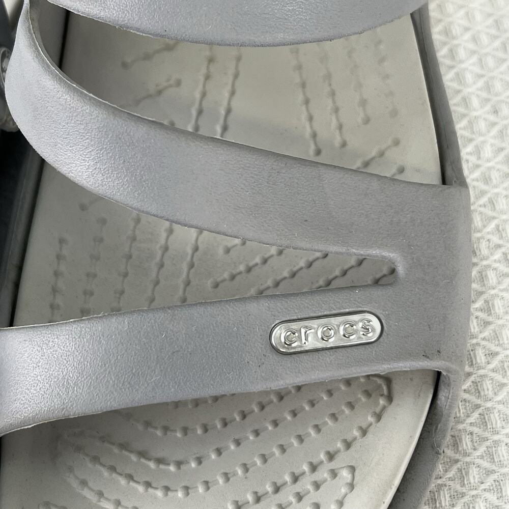 Crocs Patricia Gray Comfort Slide Sandals Women’s Size 11 W11 - Picture 5 of 9
